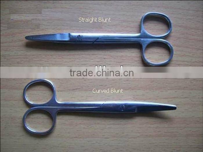 Stainless steel straight and curved blunt surgical scissors medical