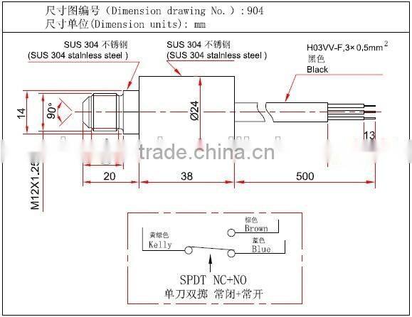 steam pressure control switch 904