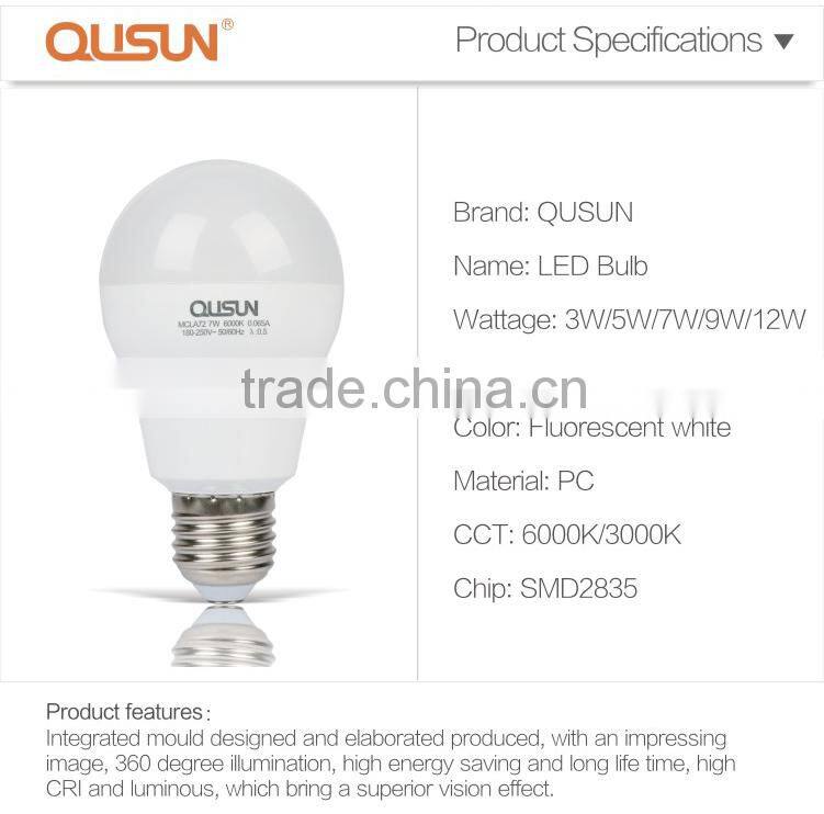 zhongshan lighting factory 5W bulb light led