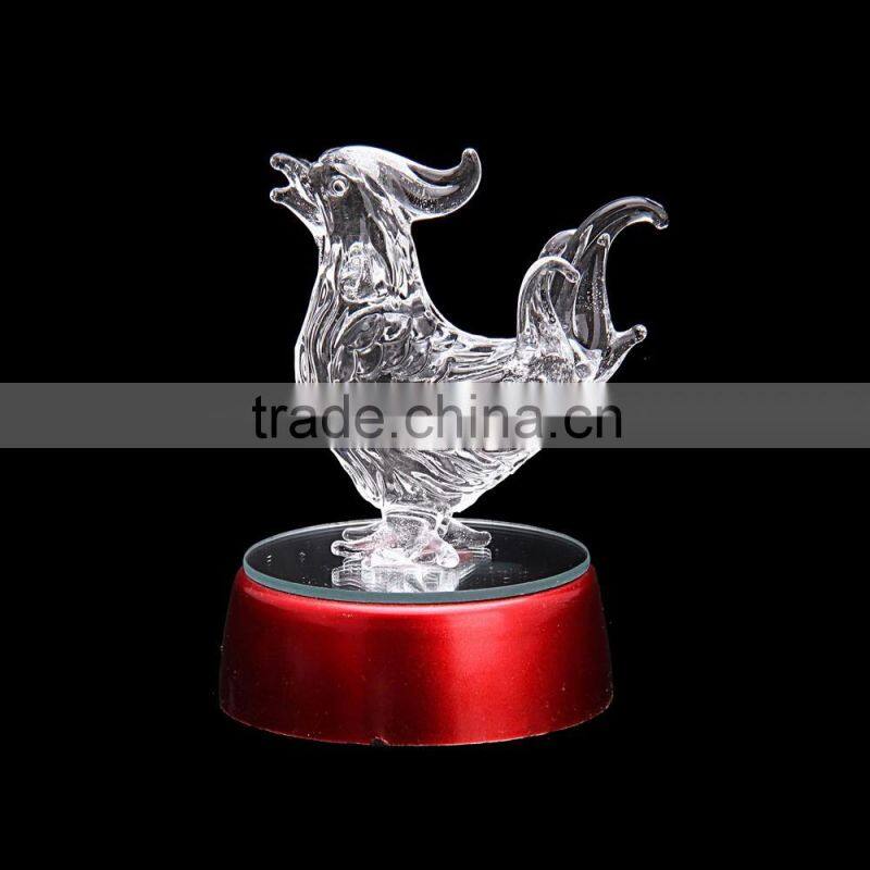 Wholesale Alibaba Chinese Zodiac Handicrafts Crystal Rooster Craft Gift figurine furniture