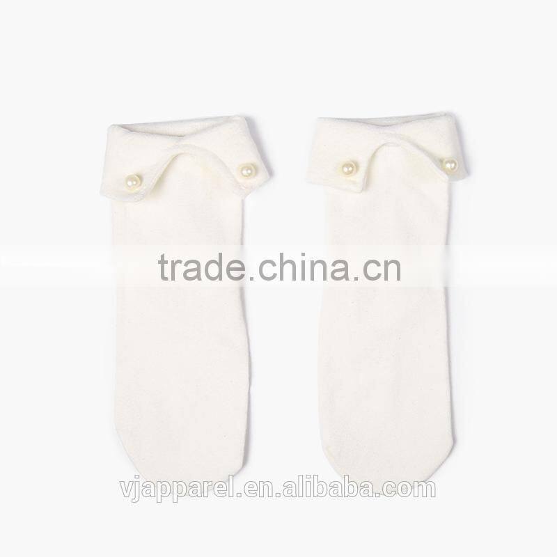 Plain Solid Japanese Student socks with a button