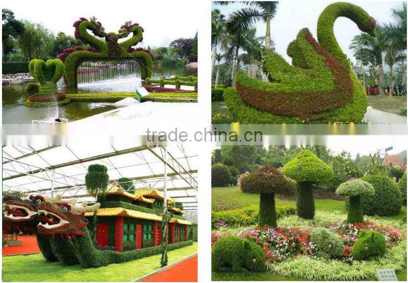 Garden decoration artificial cartoon topiary animals grass animal plastic artificial plants topiary animal