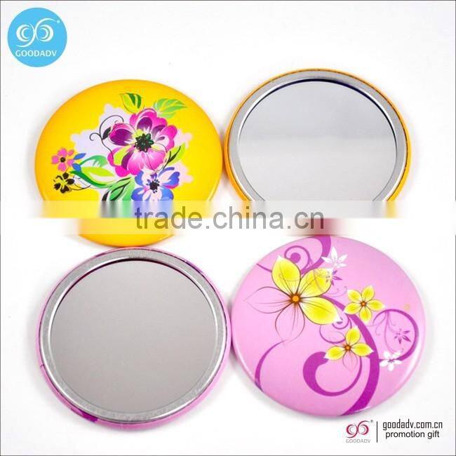 Round shape makeup mirror cheap wholesale custom 58/75mm small gift mirror