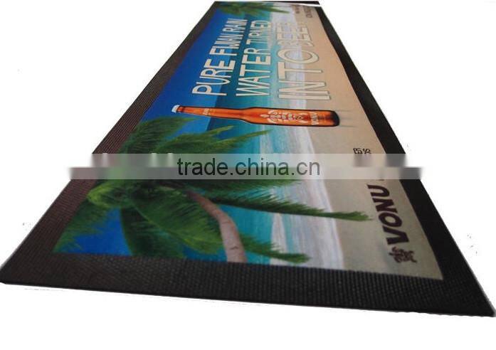 Bar drip rail mat factory, Logo bar mat for beer , Rubber bar spill mat