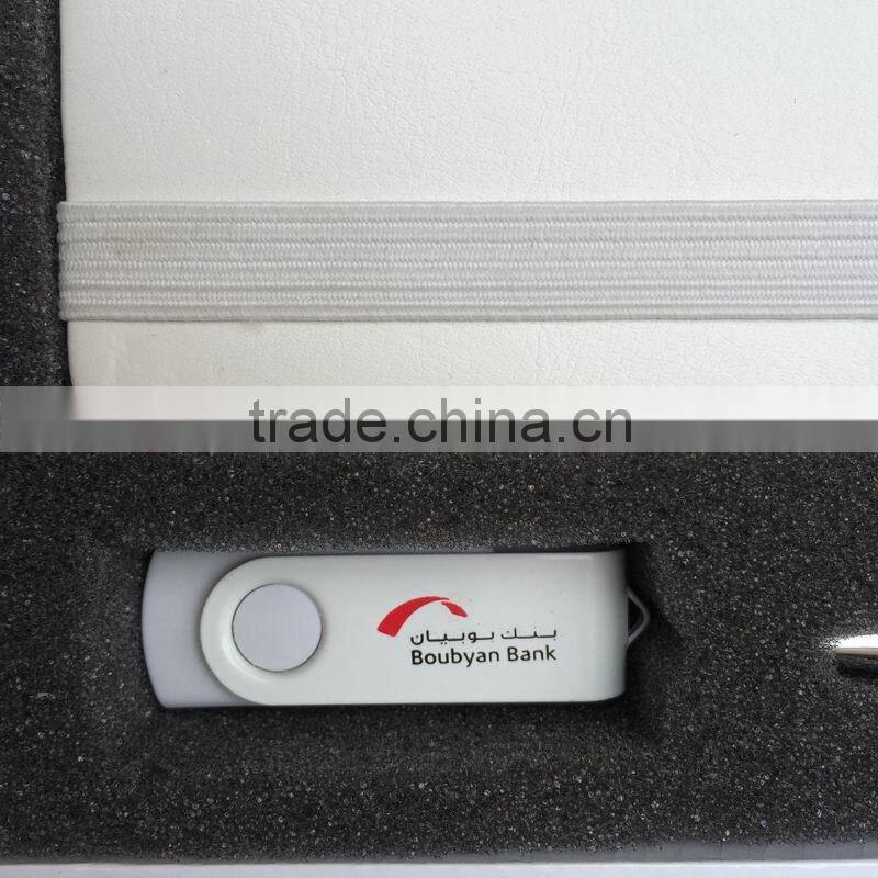 2016 hot customized luxury gift notebook with metal pen and logo for adverting