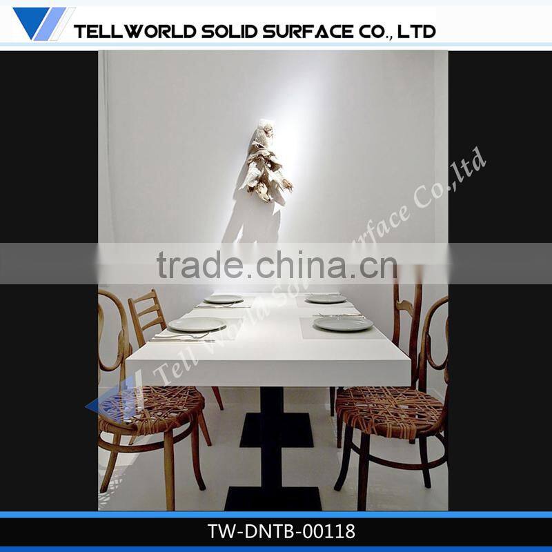 Modern acrylic solid surface restaurant table and bench