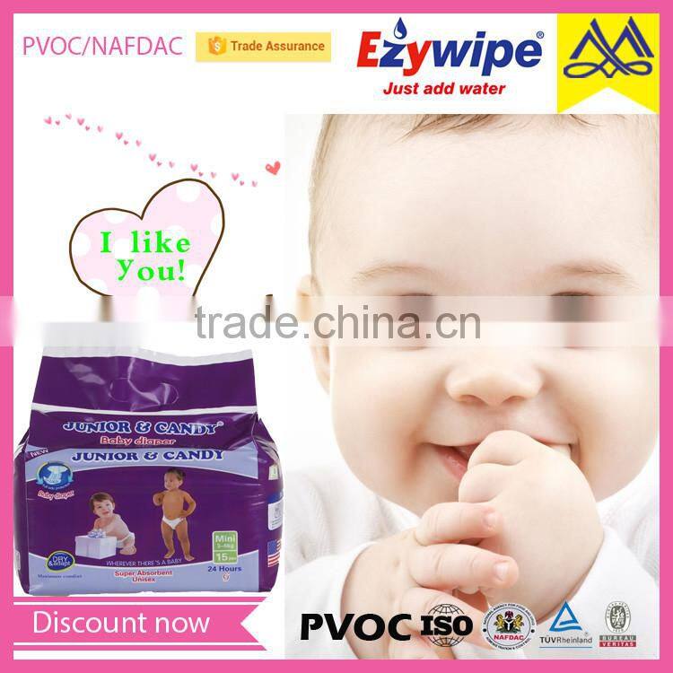 2016 cloth-like film super absorbency baby diaper, good baby nappy, new baby diaper