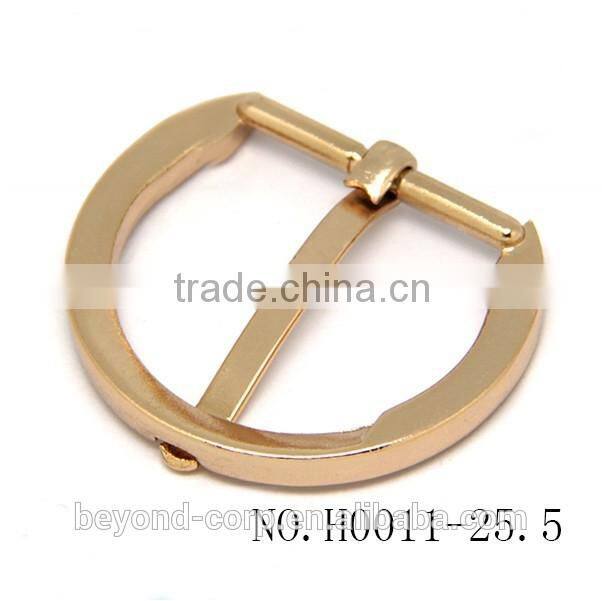 25.5 mm D buckle for bag curved pin buckle shiny gold plated durable iron prong zinc buckle