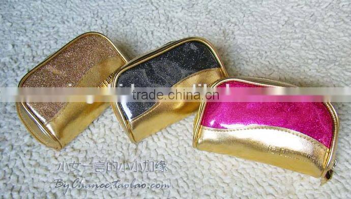 High quality zipper metallic cosmetic bag