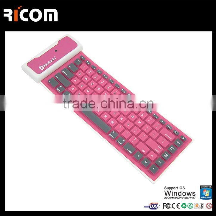 85keys waterproof flexible bluetooth keyboard for ipad,roll-up Flexible Silicone Keyboard---SKB-212--Shenzhen Ricom