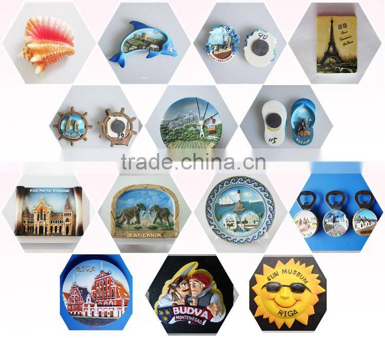 Plate Design 3D Resin Souvenir Tourists Country Fridge Magnets Low Price Custom Souvenir Plate