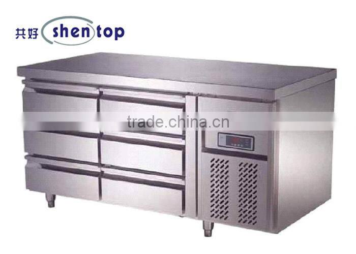 Shentop STLA-H15ZP Stainless Steel Refrigerated Drawer Workbench for Restaurant