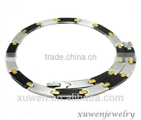 high quality customized two tone stainless steel necklace