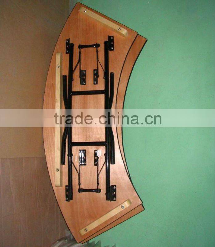 Used Serpentine Wood Folding Restaurant Tables