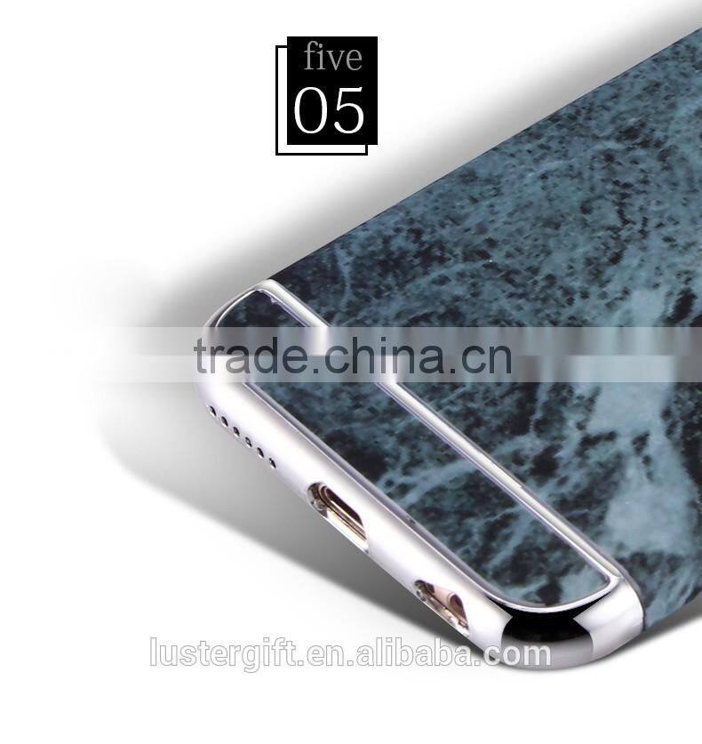 2016 With ring kickstand Luxury 3 in 1 Hard PC Marbling Phone Case Cover For iPhone 5S SE 6 6S Marble Checked Pattern Phone Case