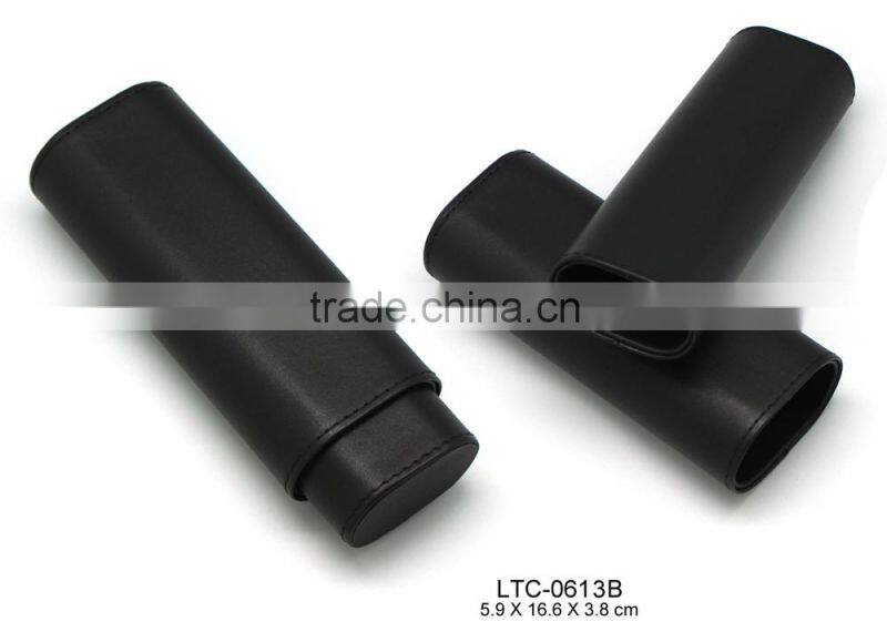 Wholesale Black genuine leather case for eyeglasses