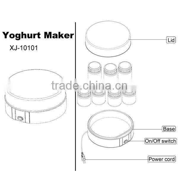 Yoghurt making machine with 7 glass jars