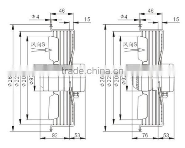 YWF 4E-200mm series Out-rotor Axial Fan