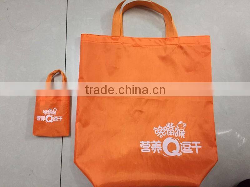 Custom 210 t Ripstop nylon these reusable folding shopping bag with small pouch