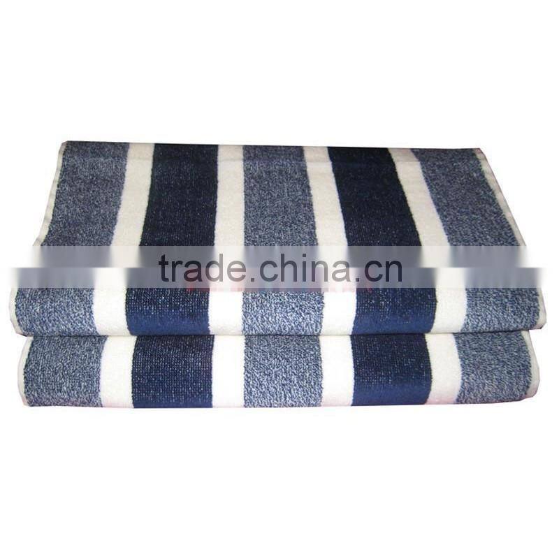Yarn Dyed White And Grey Stripe Pool Towel Luxury Hotel Bath Towel