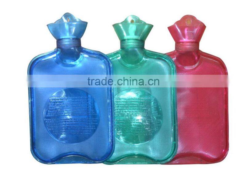 rectangular transparent pvc hot water bottle