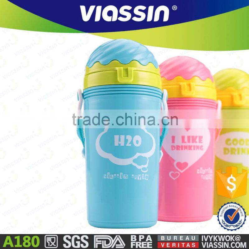 A180 back to school plastic drinking bottle for kids with straw 500ml