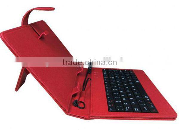 leather case with keyboard for 7 inch tablet pc