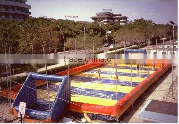 inflatable soap soccer field