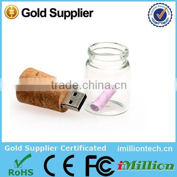 new products 2014 glass bottle usb 2.0 4gb 8gb 16gb