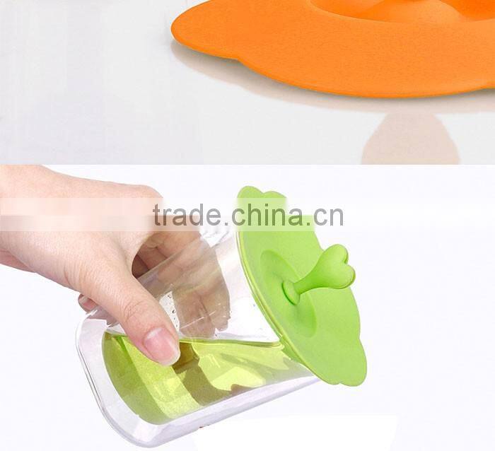 Creative Cute Love-heart Anti-dust Cup Cover Silicone Drinking Glass Cover