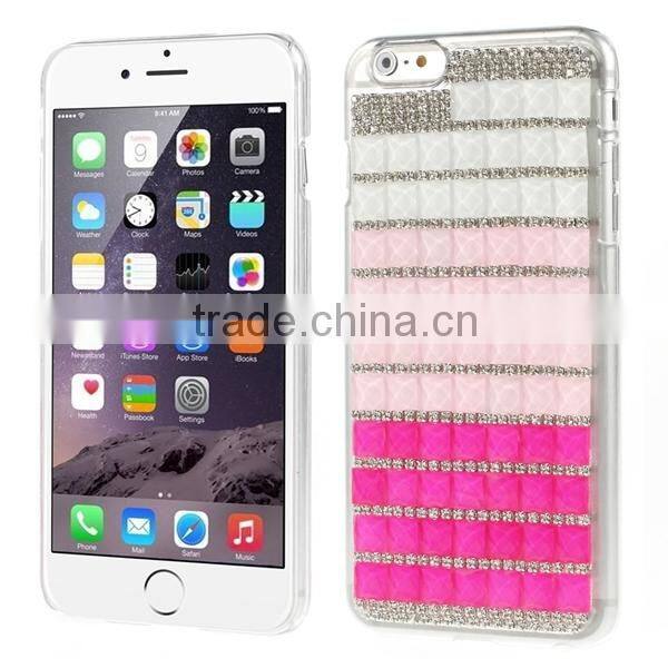 case for iphone 6 plus, rhinestone+pc case for iphone 6 plus, for iphone 6 plus pc case