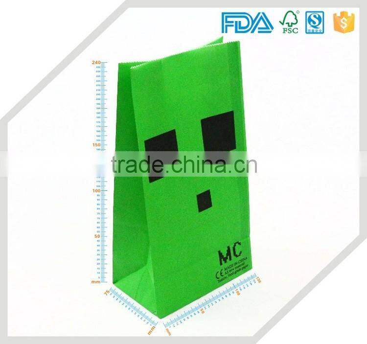 DIY new products color design square bottom kraft paper bag