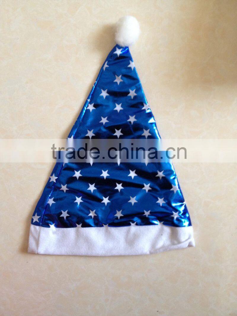 wholesale unique design green and red stripes christmas decorated santa hat