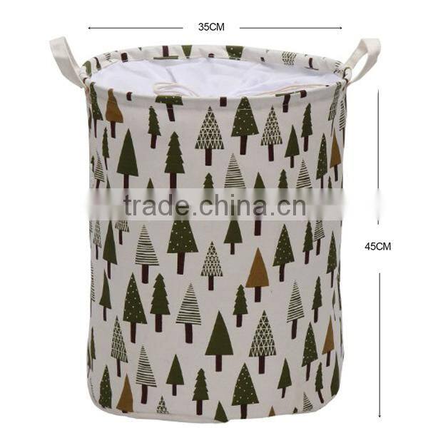Fashion design folding bag polyester laundry baskets with handles