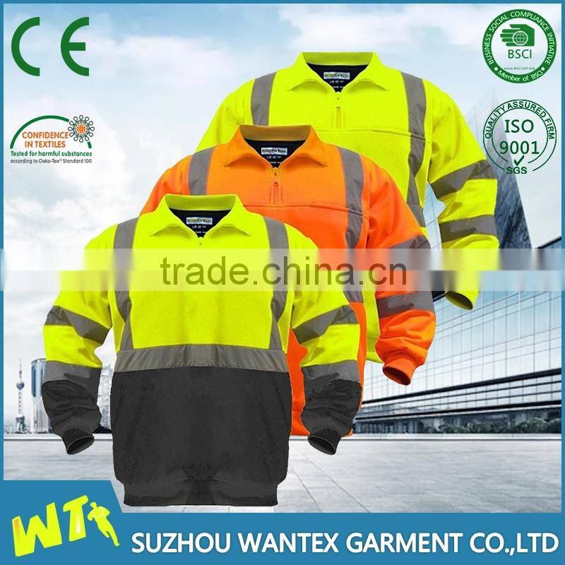 cheap fleece lined softshell hi vis reflective bomber jacket