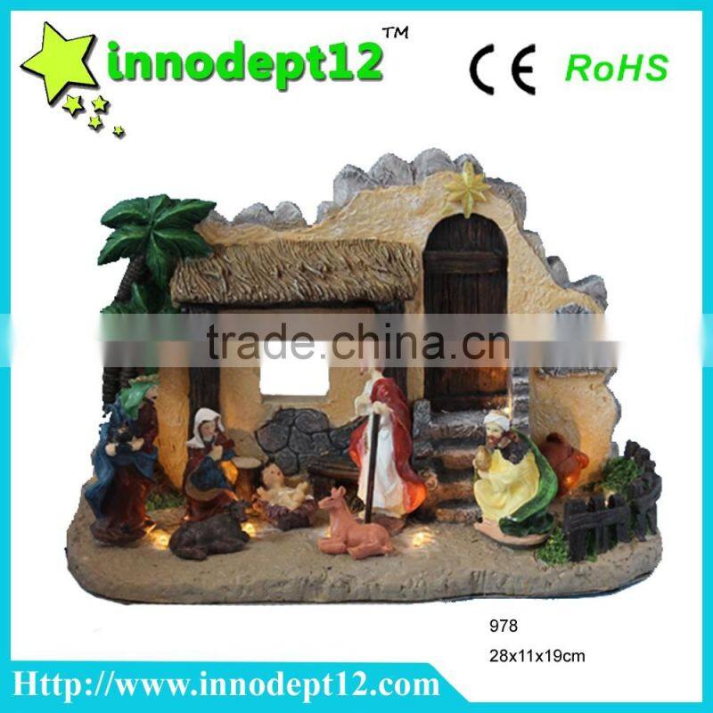 Christmas nativity scene characters village figurine lot of 8 nativity figurine