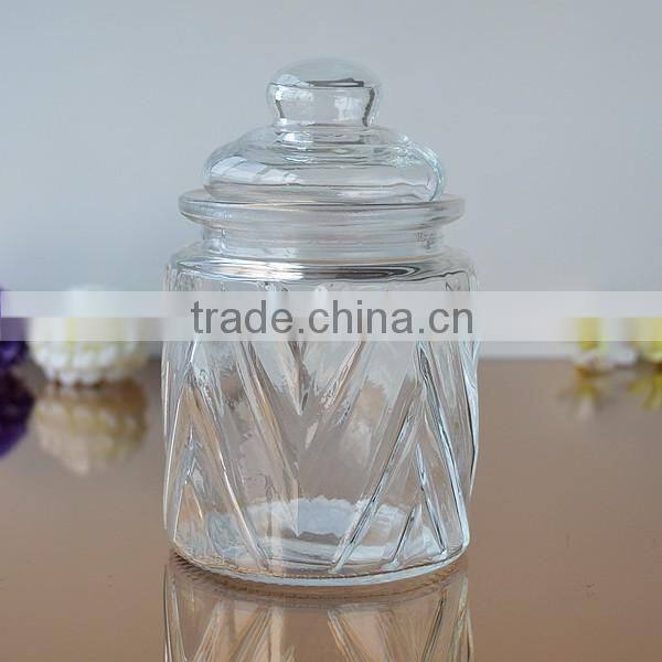 Storage glass jars with glass lid different style