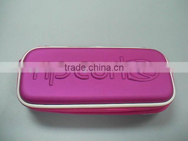 GC- Pink leather cover Embossed logo pressing mould eva case for pencil case