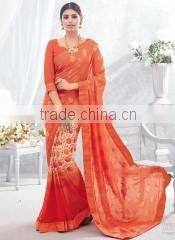 Sweet Red Viscose Georgette Saree/indian designers saree online shopping