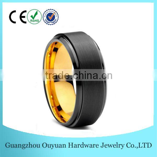 8MM Rose Gold Tungsten Carbide Ring, Brushed Two Tone Tungsten Carbide Ring, Hot Sale Tungsten Ring
