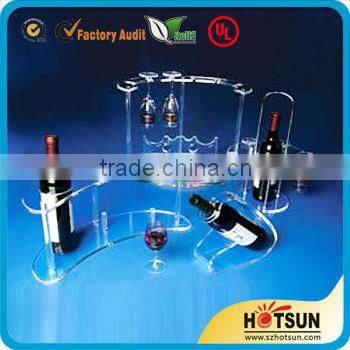 Customize elegant plastic bottle display rack for wine