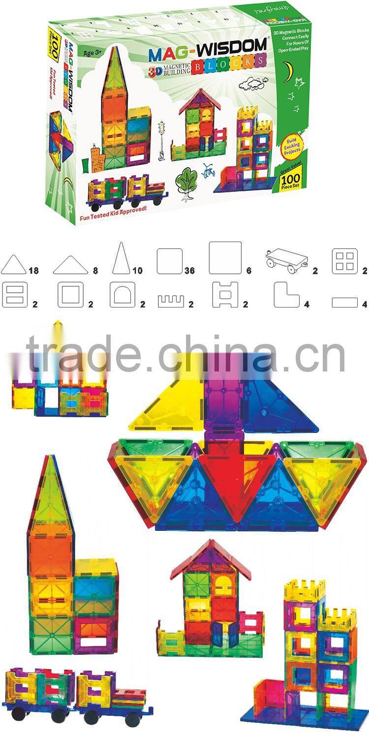 3-D Magnetic Diy Funny Building Blocks for toddlers