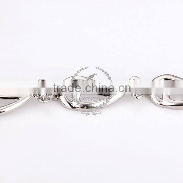 18KGP platinum plated white crystal rhinestone Austria crystal elements women bangle bracelet fashion jewelry B005