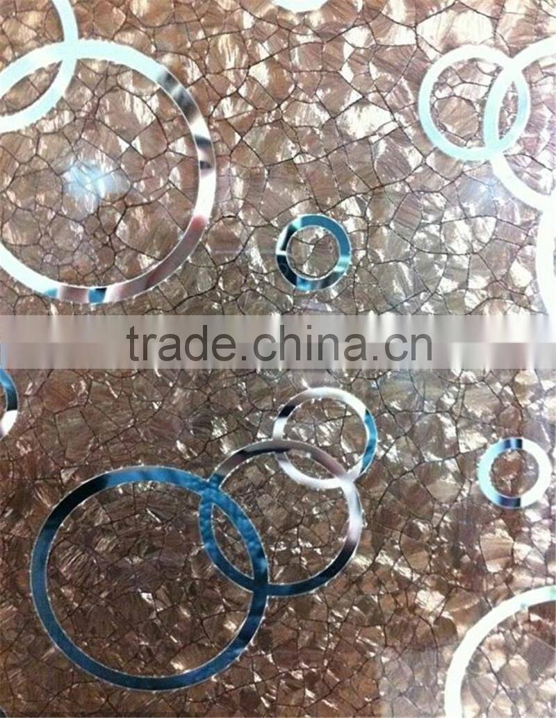 5mm hot selling design ice flower mirror glass for wall glass