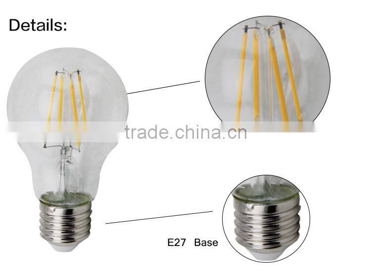 Edison Style 4W 6W 8W LED Filament Bulb With E27 110V-240V 360 Degree Warm White Led Light