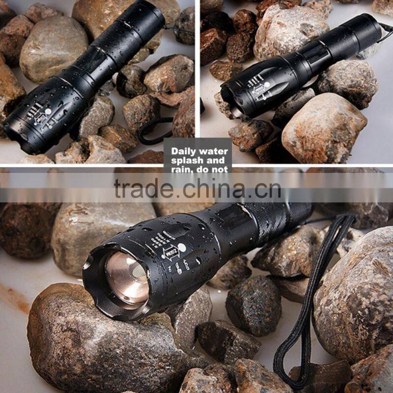 Wholesale electric torch waterproof AAA /18650 battery XML T6 1000lumen tactical zoomable led flashlight