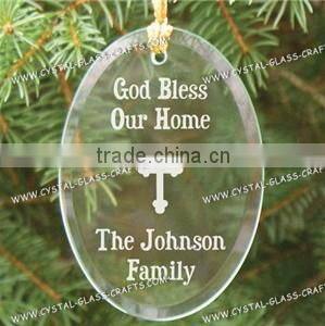 Promotional Beveled Jade Glass Moon Ornament/Blank Moon ornaments