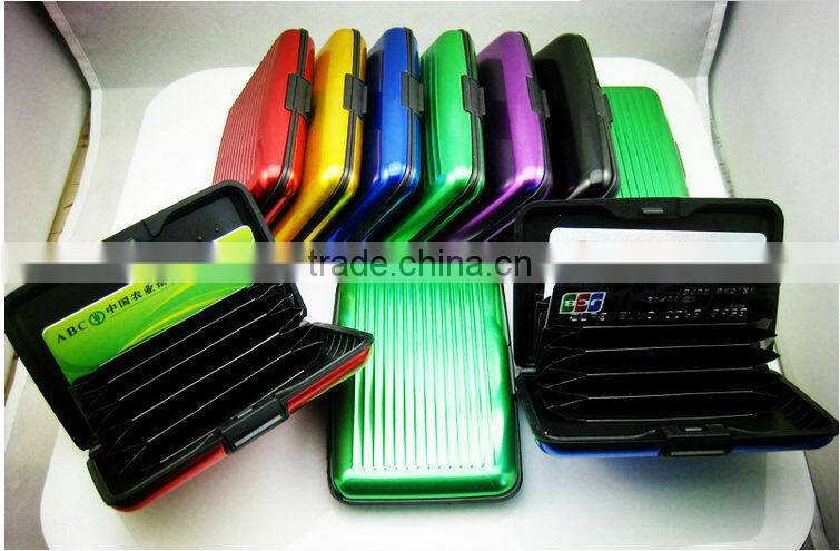 Wholesale 9 Colors NEW Deluxe Aluma Wallet Credit Card Holder Anti RFID Scanning Aluminum Case Box