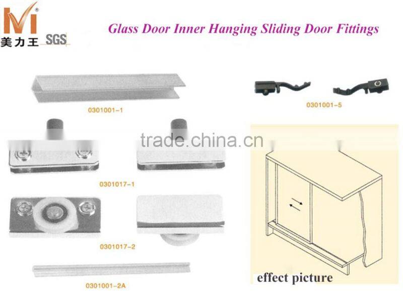 Internal Hinging Wardrobe Sliding Closet Glass Door Roller Fittings System