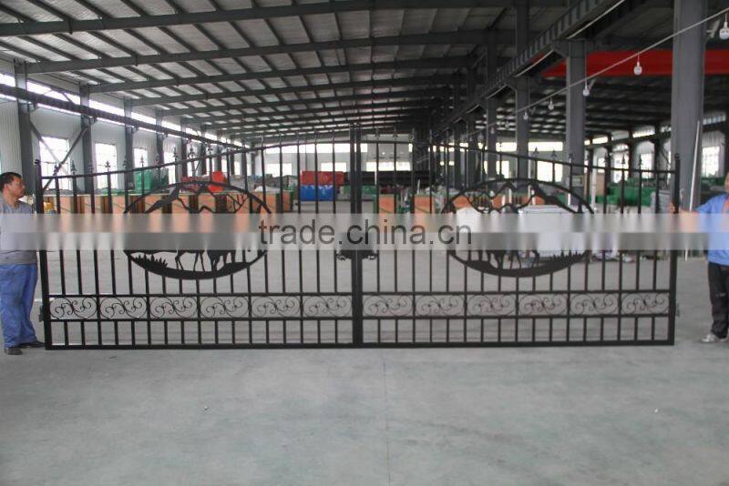 Galvanized powder coated luxury wrought iron gate design